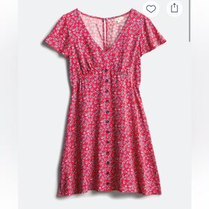 Red Sheath Mini Dress with V-Neck for Spring